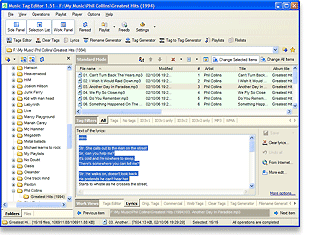 Music Tag Editor - effective MP3/M4A/WMA tag editor with UNICODE support, M3U/PLS playlist and TXT/CSV/XML filelist generator.