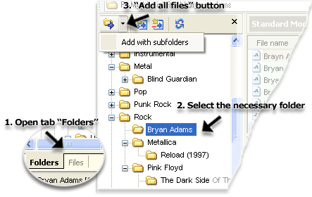 Add WMA files to Selection List