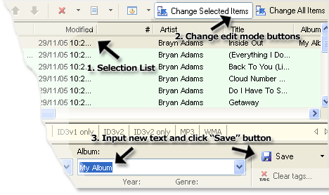 Change WMA metadata/tags example